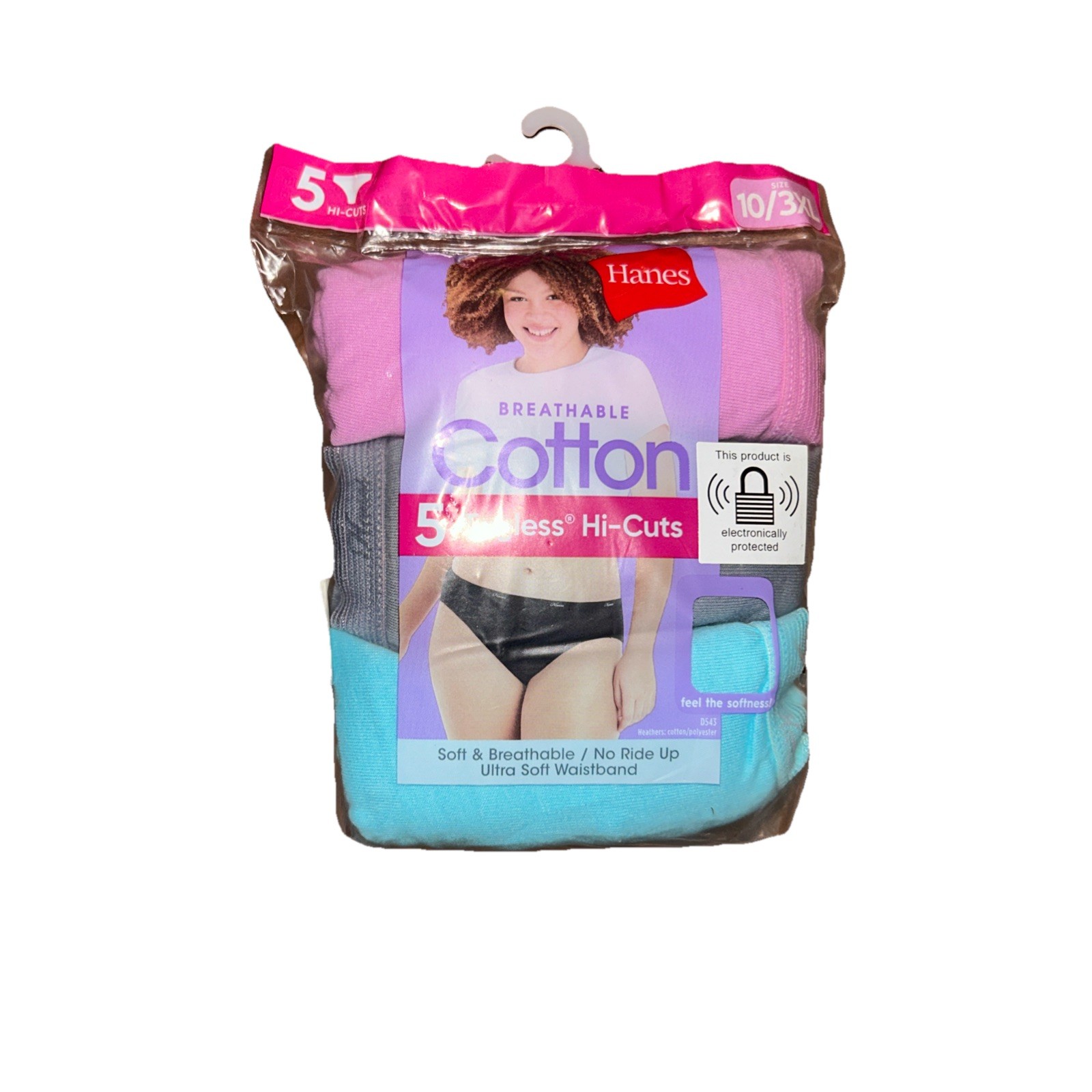 Light Solids 10 / 3XL Hanes Panties Womens Hi-cut 5 Pack Cotton Multicolor New