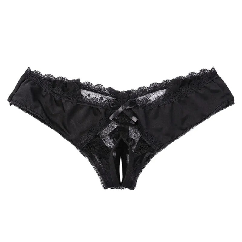 Women Lace Panties Crotchless Underwear Thongs Lingerie G-string Floral Briefs