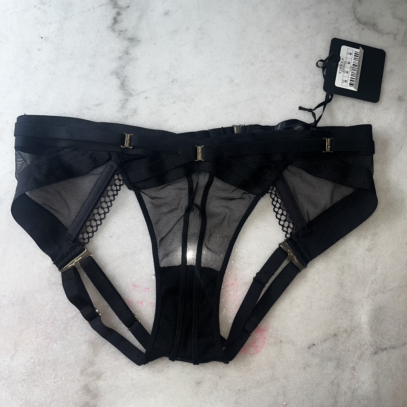 New honey birdette Vienna Open Back Brief size medium