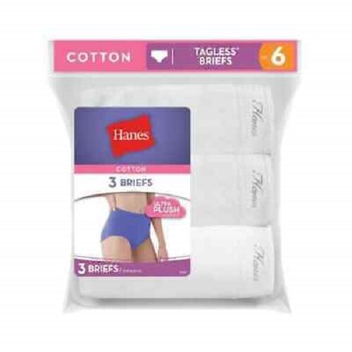 Hanes® Women’s Brief Underwear, Moisture-Wicking, 3-Pack “100% COTTON”