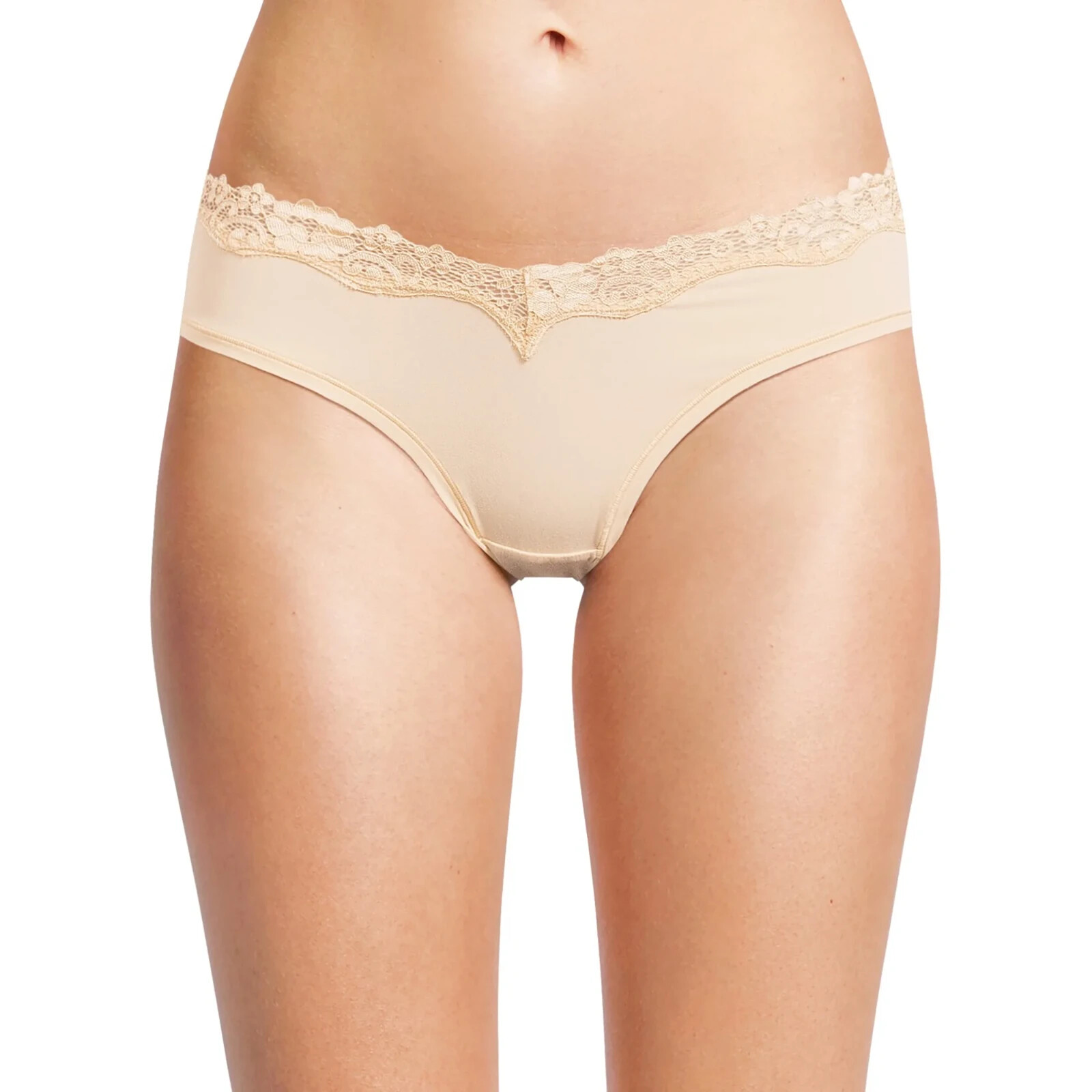 No Boundaries Women’s Body Base Hipster W Lace Panties Size MEDIUM Almond