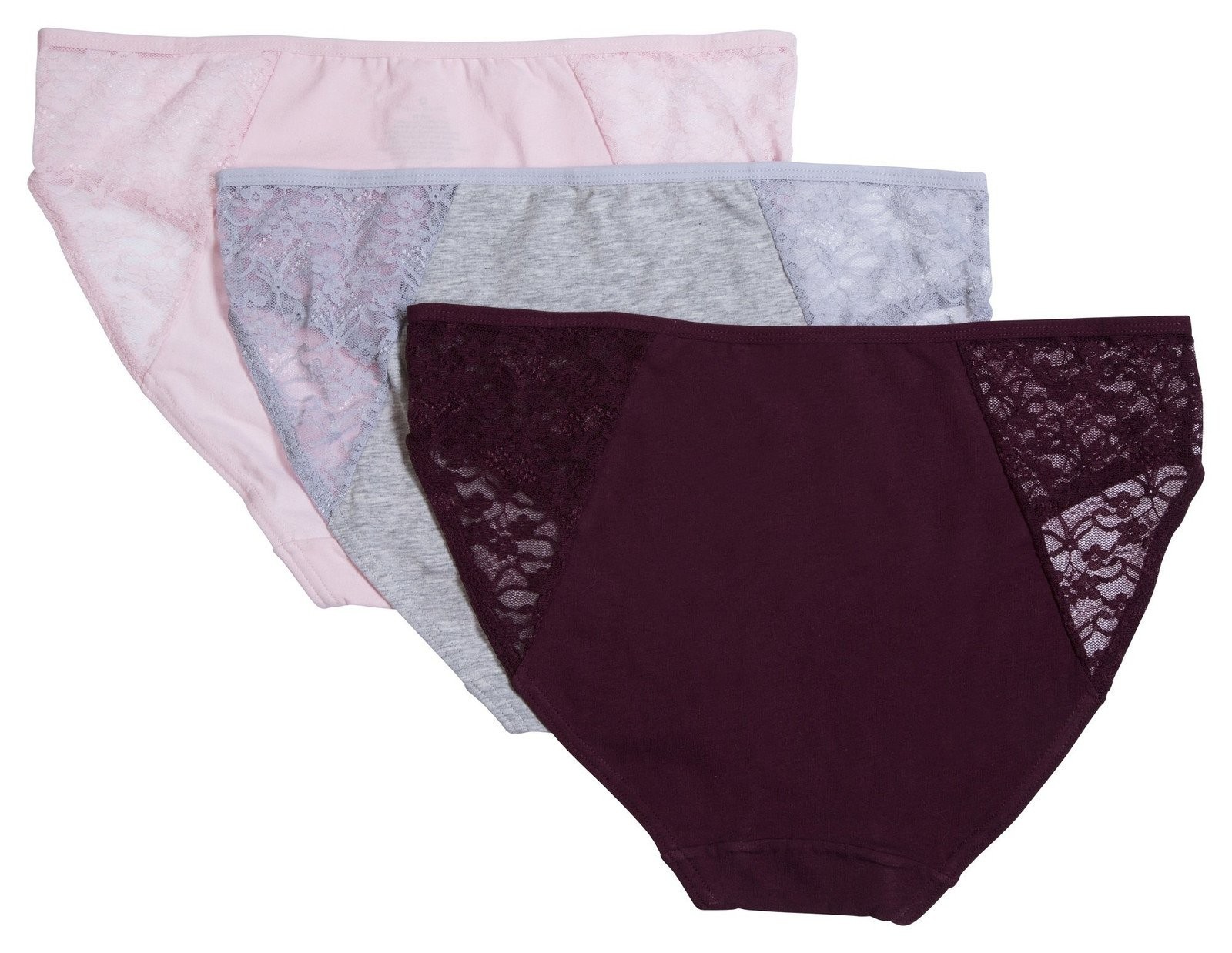 Donna L’oren Women’s Hi-cut Briefs Floral Lace Detail Panties 3-Pack S-XL
