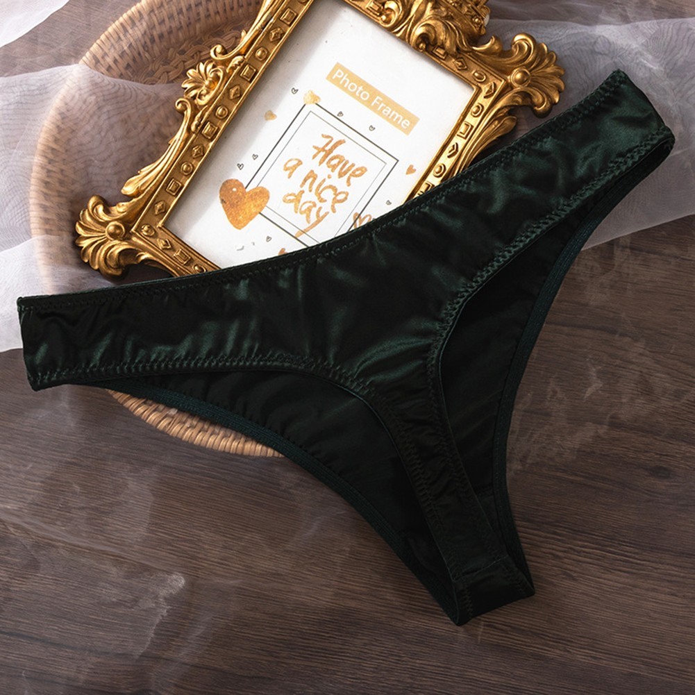 Low Waist Womens Ice Silk Briefs Quick Dry Solid Color Breathable Underwear