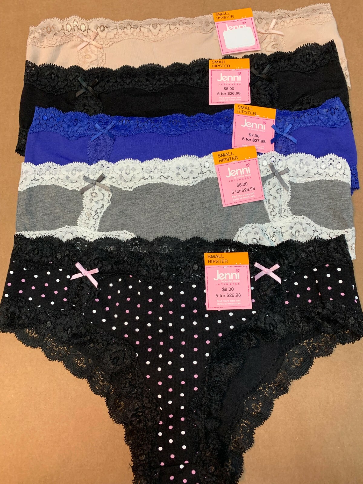 Jenni by Jennifer Moore Women’s Cotton Lace Trim Hipster XS, S, M, L, XL, 2XL