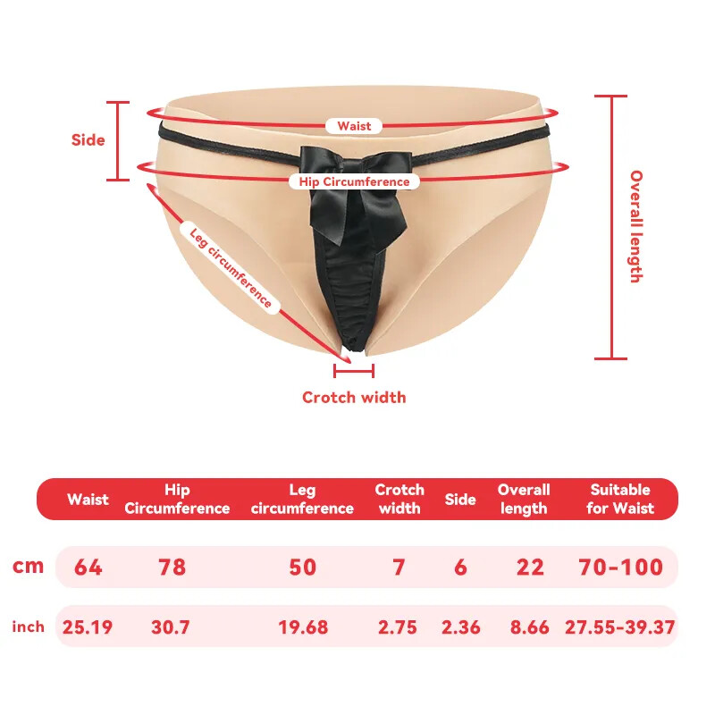 Silicone Panty Thicken Hip Underwear Pant Fake Vagina Crossdresser Transgender