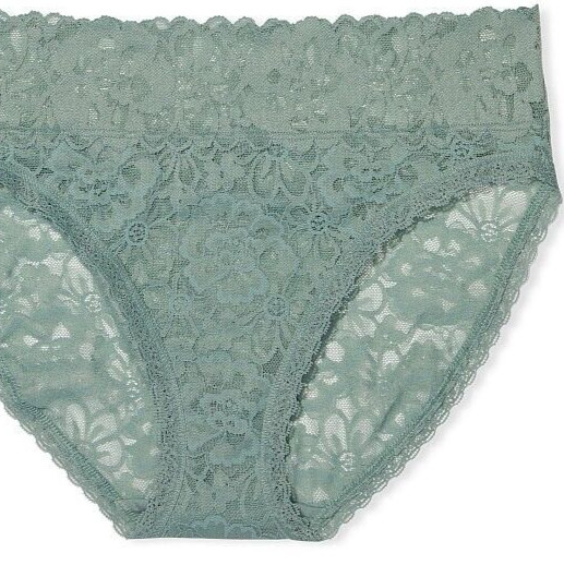 XXL SeaSalt Green THE LACIE FullFloral Lace Victorias Secret HighLeg Brief Panty