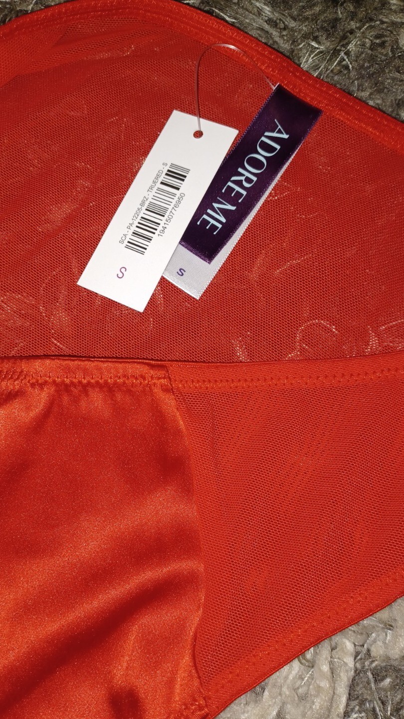 Adore Me/VS High Leg Brazilian Panty NEW Small Red