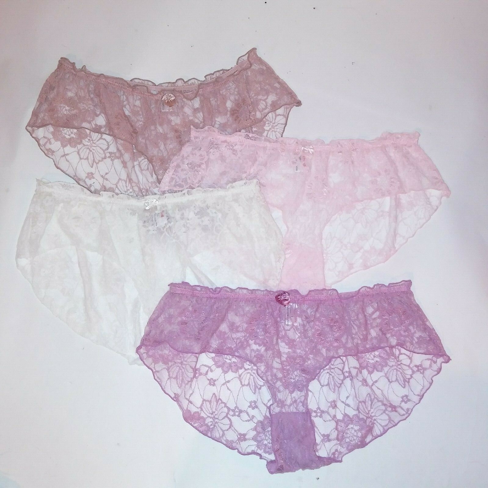 Ornella Panty Lace Solid White Pink Beige Purple