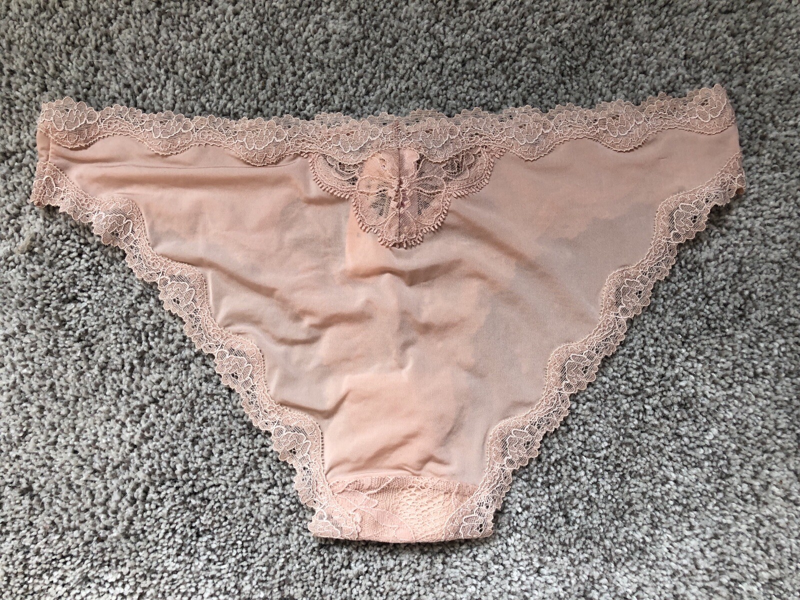 Victoria Secret Cheekini Petit Bikini Pantie Beige Rare original style Vintage S