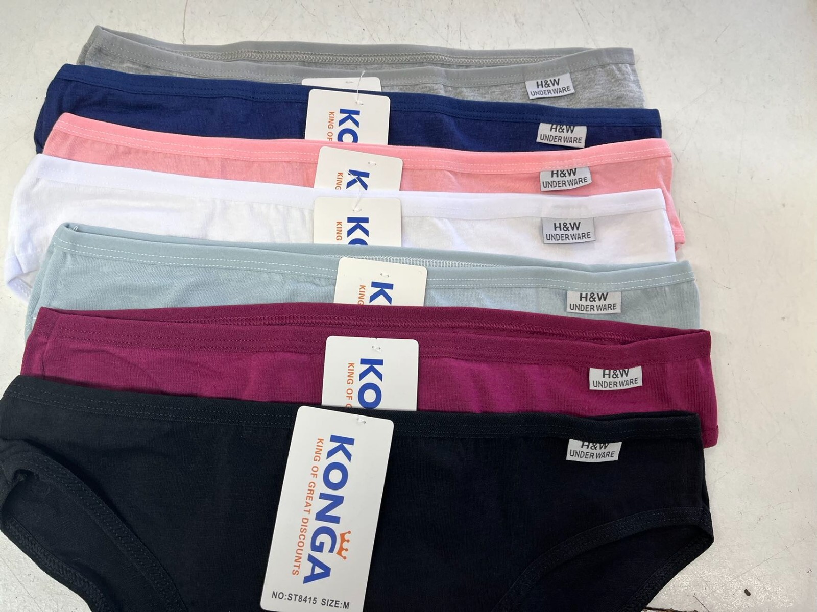 Konga Women’s Bikini Underwear Cotton & Elastane Underwear Pack of 12 M, L, XL
