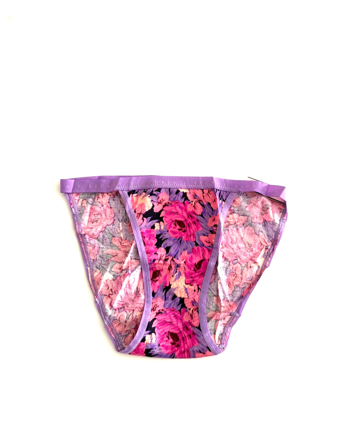 Victoria’s Secret Stretch Cotton String Bikini Panty Lavender Floral