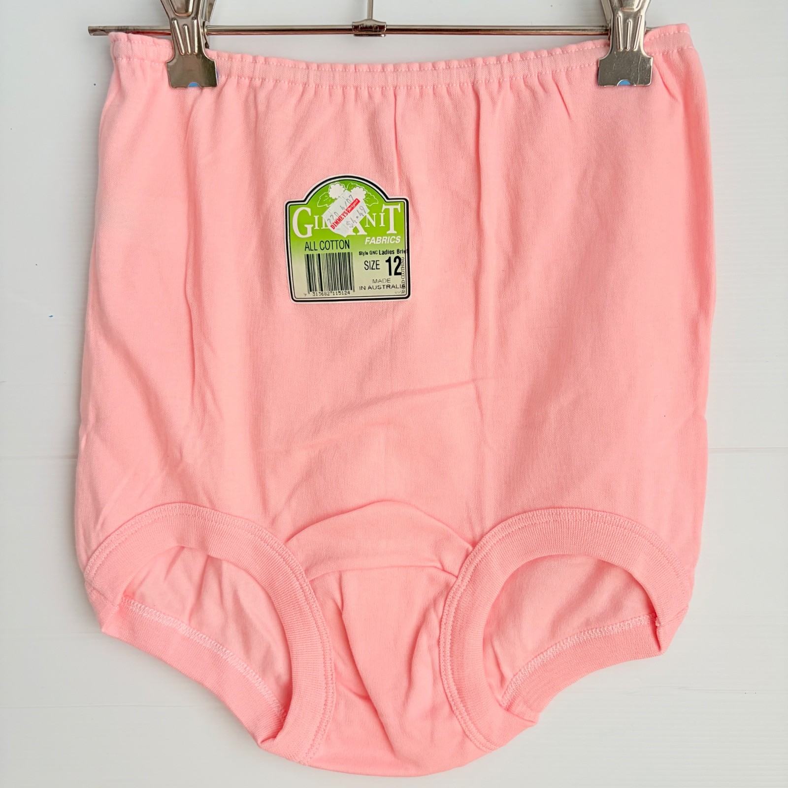 Vintage Gill-Knit Fabrics Woman Sz12 Full Brief Waist 65 cm Granny Undies Cotton