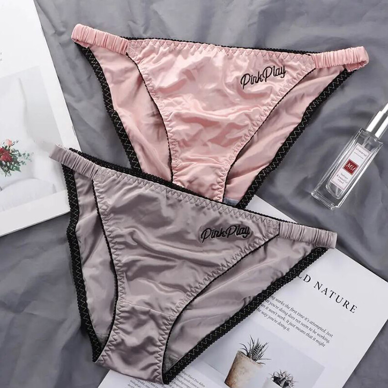 Sexy Womens Satin Panties Thongs Glossy Underwear Low Waist Briefs Underpants
