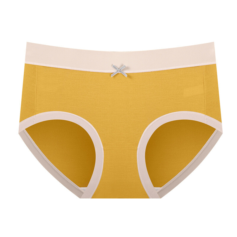 4 Pack Antibacterial Women Modal Cotton Underwear Sexy Panties Soft Mid-waist