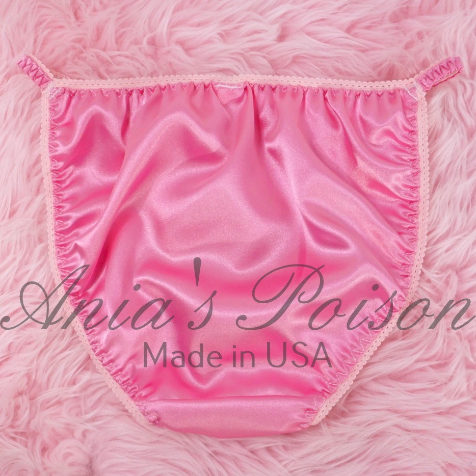 Satin Sissy panties New CANDY Pink shiny women’s Duchess Cut string bikini