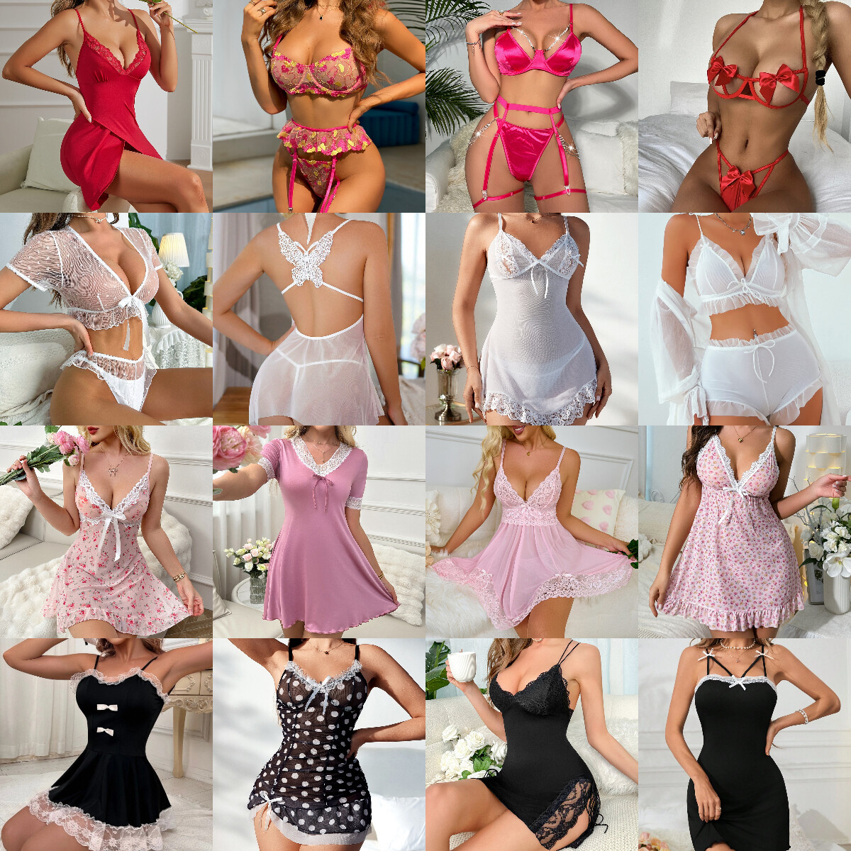 Women’s Sexy-Lingerie Babydoll Sleepwear Underwear Lace Dress G-String Nightwear