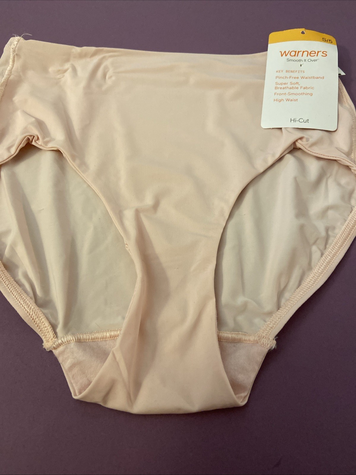 Warners’ Pale Pink Hi-Cut Brief Panties / Small / 5