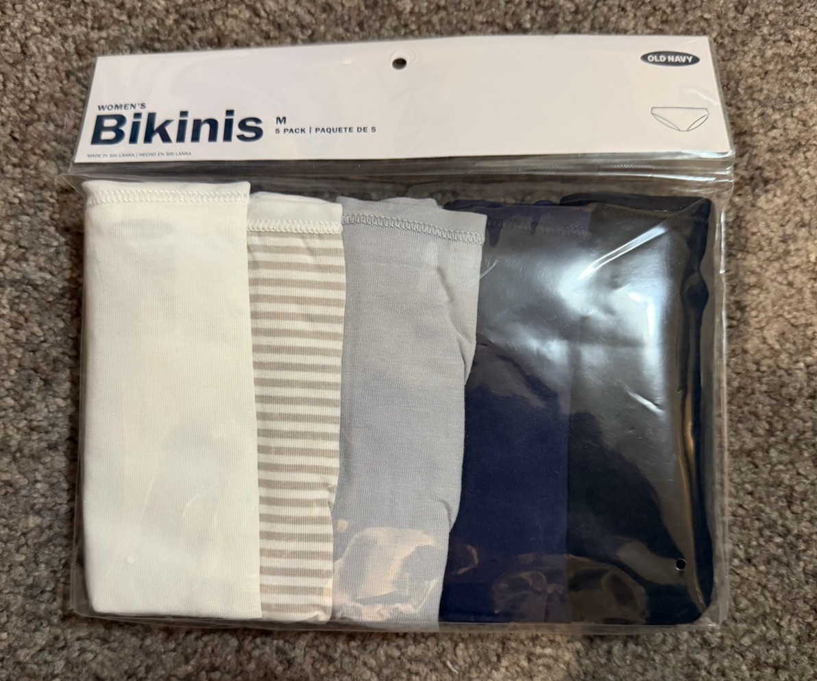 New Old Navy 5 Pack Women’s Bikini Underwear Size Medium