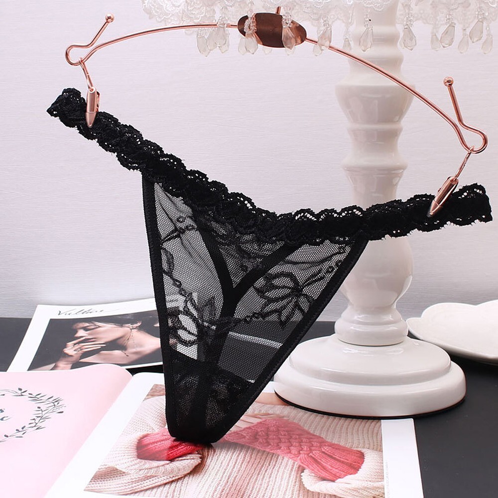 Personalized Lace Thong With Jewelry Silver Crystal Letter Name her Gift Custom
