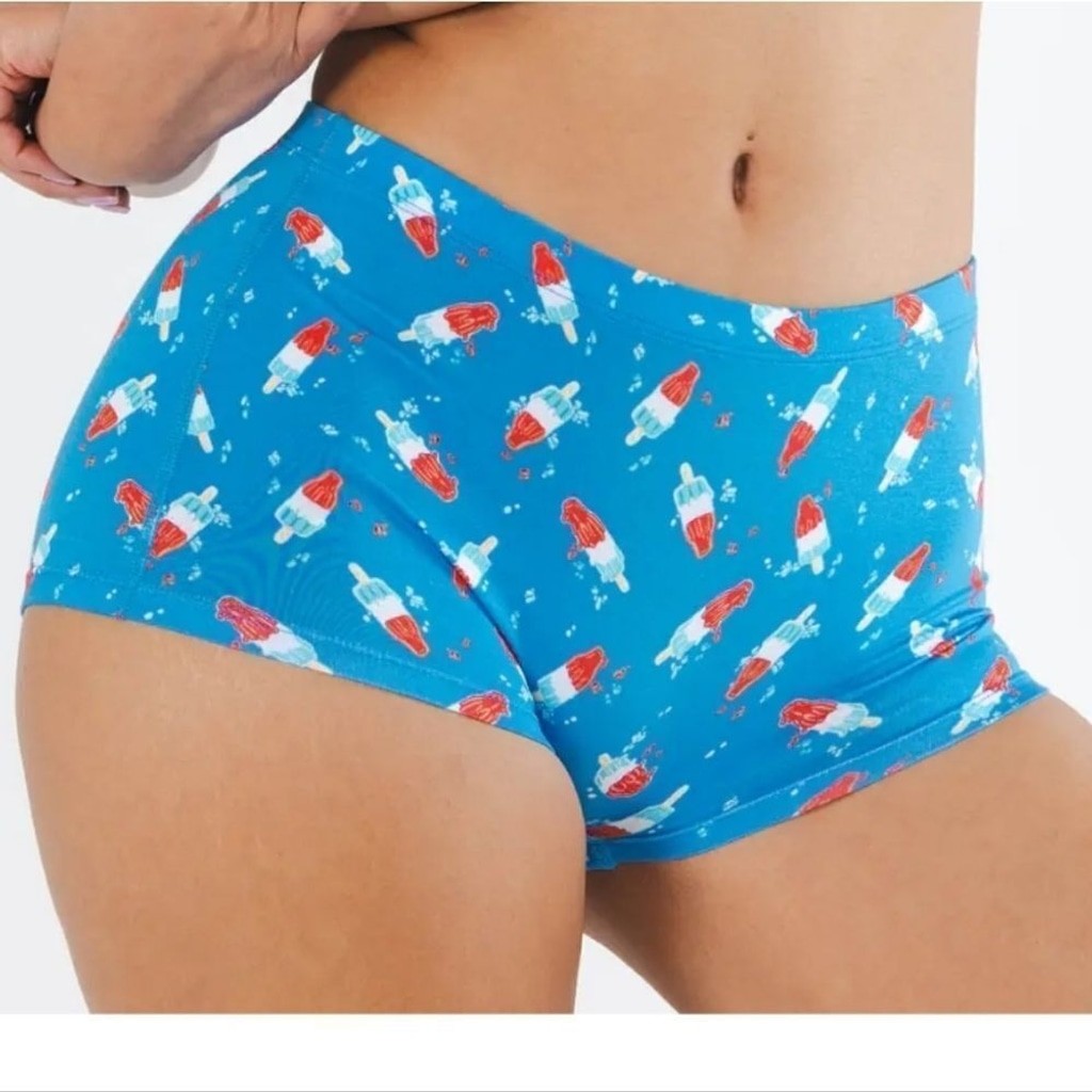 New Shinesty The Popsicle Stick USA Popsicle Modal Boyshort Underwear Sz Large
