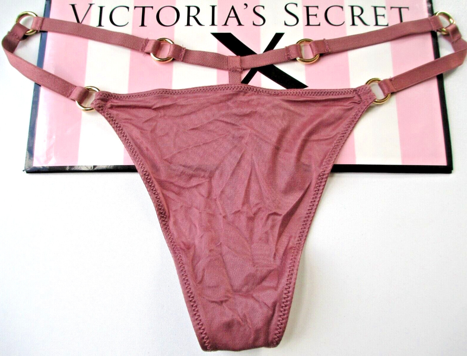 VICTORIA’S SECRET VERY SEXY V-String Thong Panty S M L XL Vintage Rose Hardware