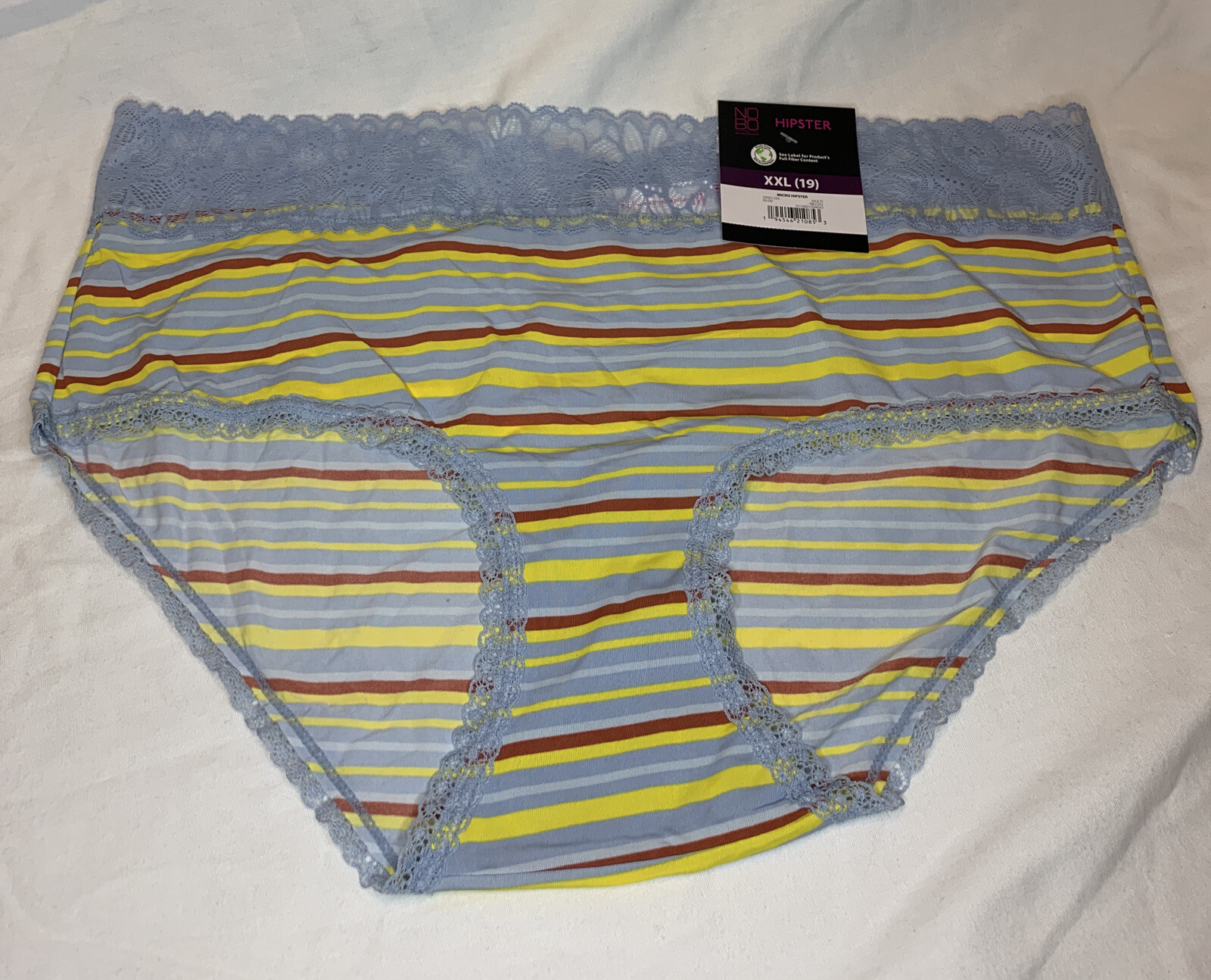 No Boundaries Hipster Multicolor Blue Multicolor Striped Panty Size XXL (19)