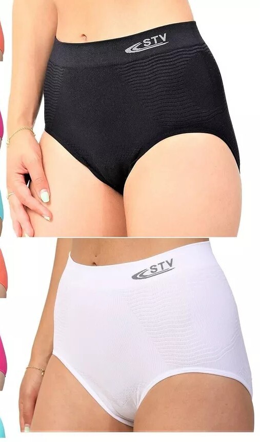 New 6 Pack Ladies STV Seamless Slimming Pants Bum Tummy Control Briefs Knickers