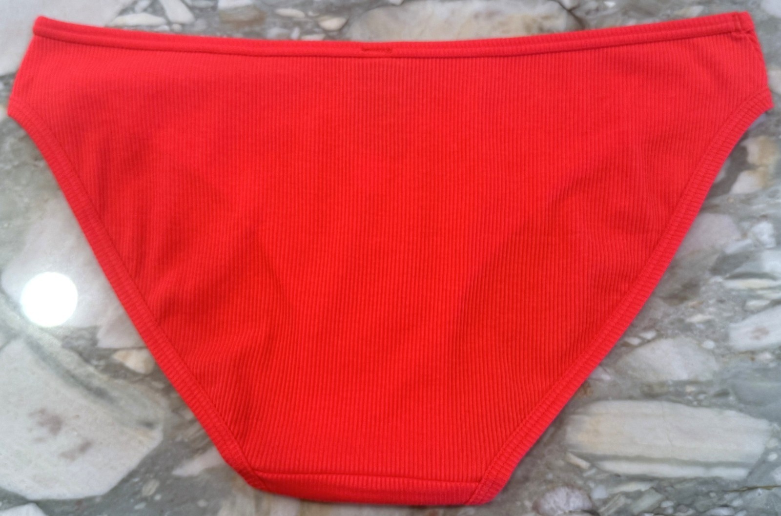 NEW Victoria Secret PINK Ribbed Cotton Bikini – Red Logo Embroidery – XL or XXL