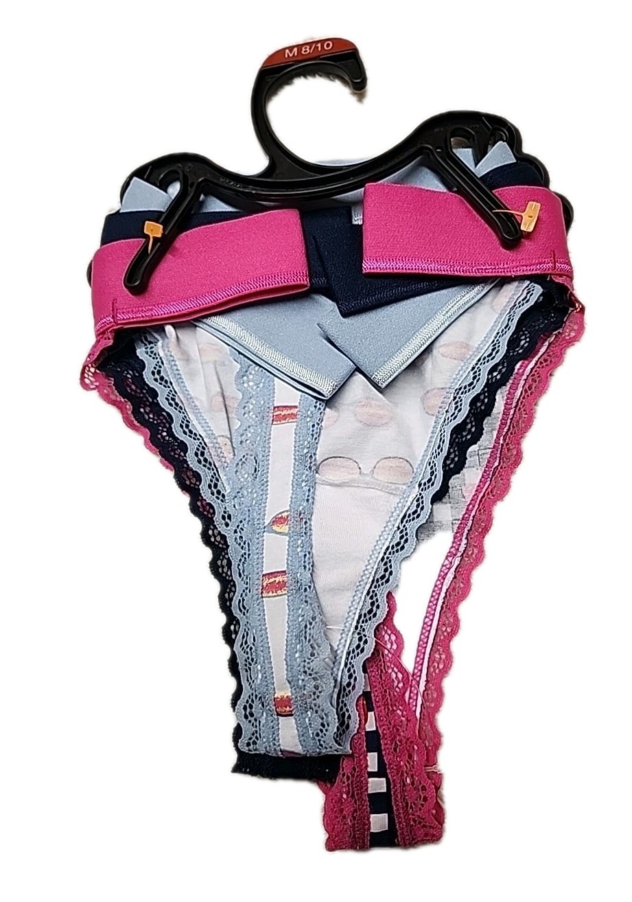 NWT Way To Celebrate String Thong Panties 3-Pack Cotton Size Medium Multicolor