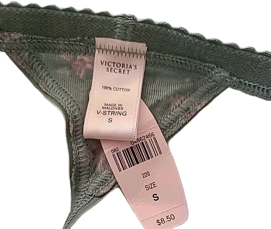 NWT Vintage Victoria’s Secret Small V-String Thong Panties Cotton 2003 Y2K RARE