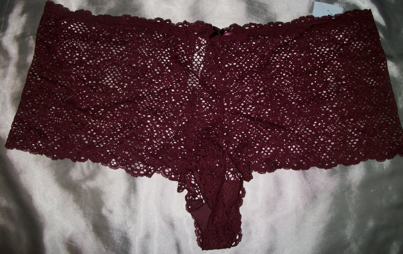 New Size 22/24 Cacique dark brown lacy nylon cheeky short panty