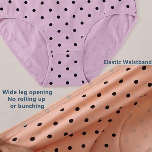 Womens Underwear Cotton Plus Size Briefs XL-5XL Mid High Waist 3X-Large 5 Pack