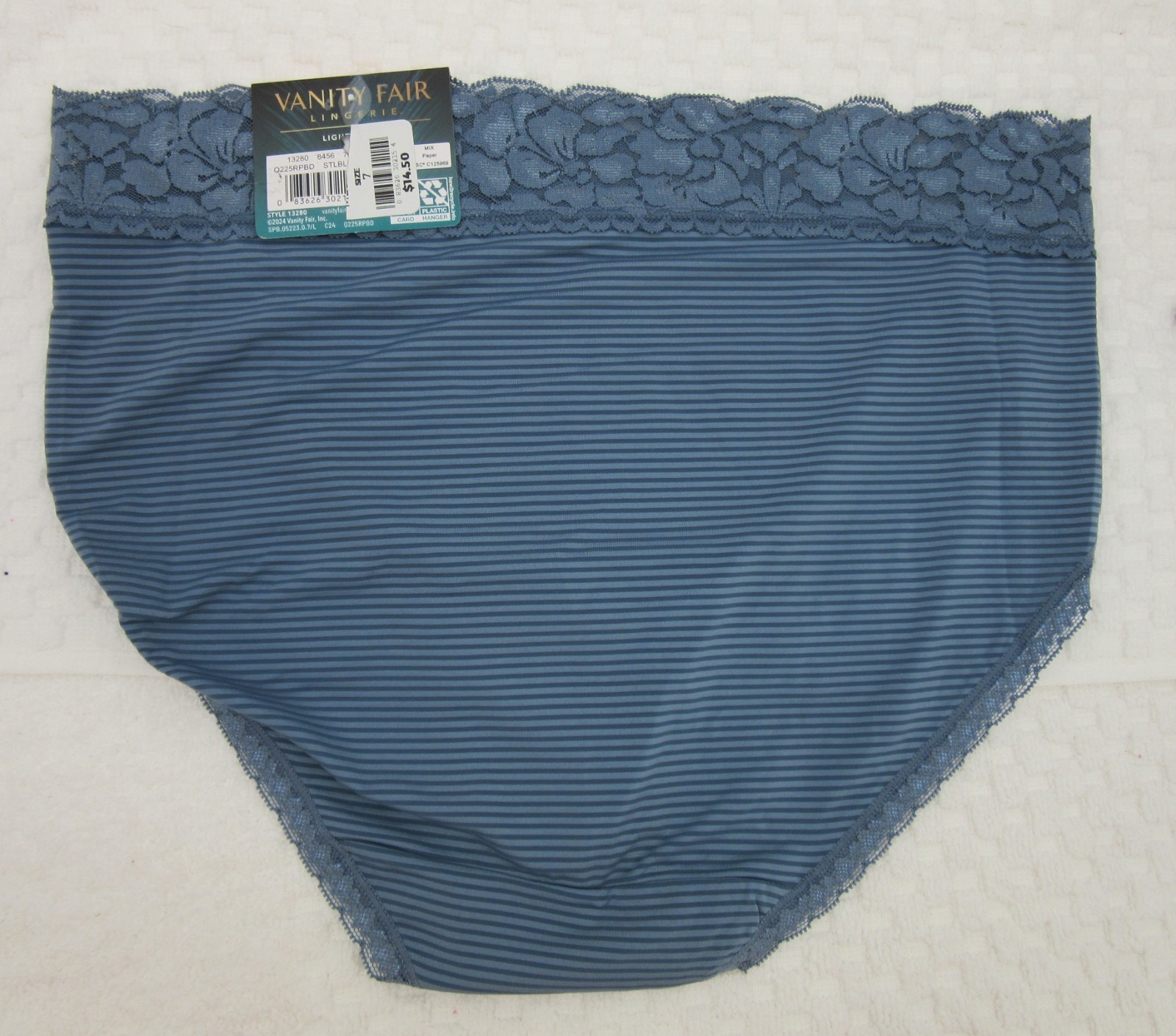 NWT set/3 VANITY FAIR FLATTERING LACE HI CUT 13280 STEELE BLUE PLUM RASPBERRY