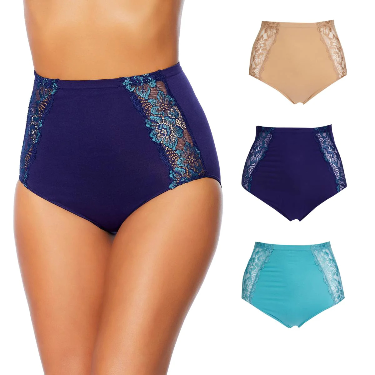 Rhonda Shear Seamless Lace Brief 3-pack 605377-J