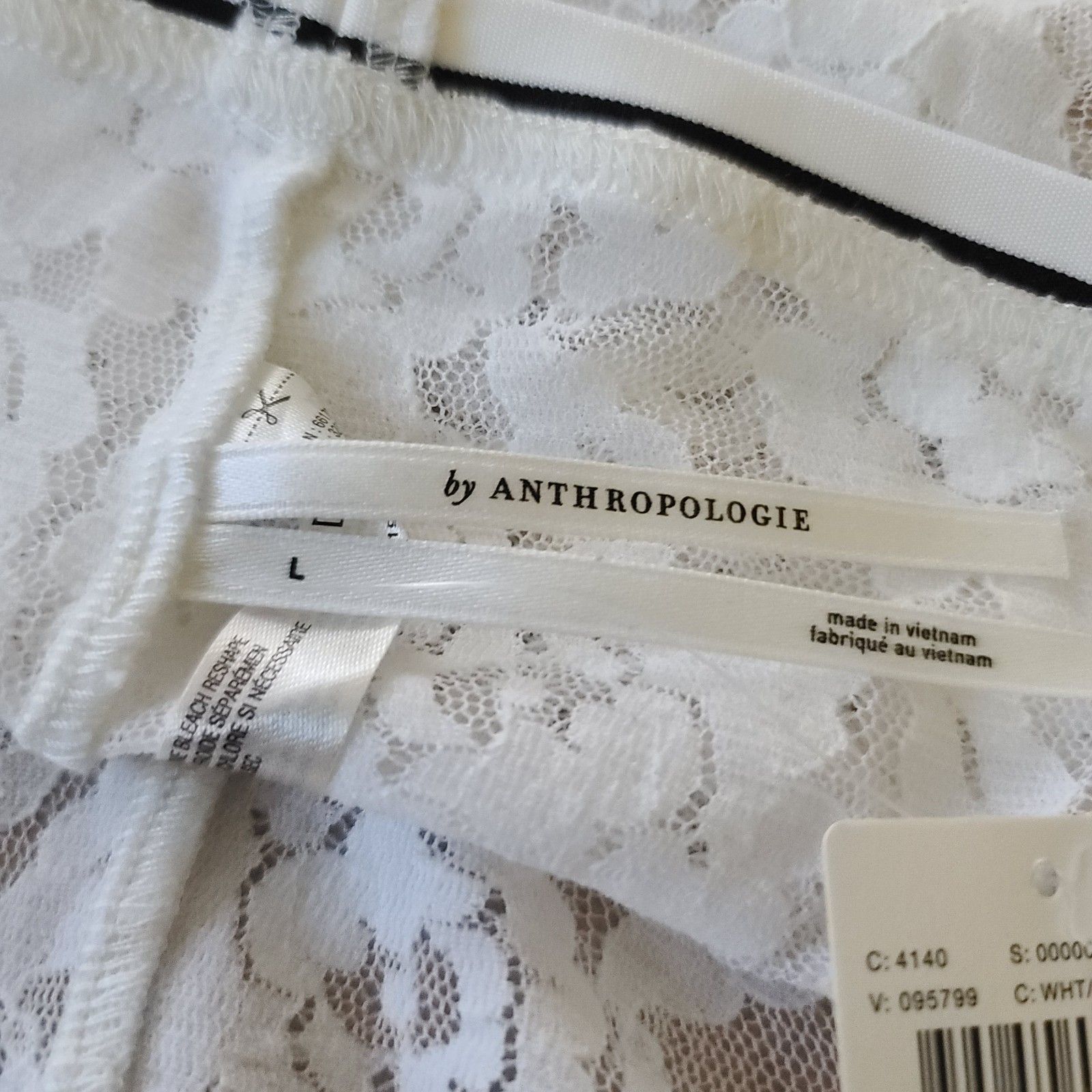 By Anthropologie Lace Hipster Briefs Panty Size L White Sexy Flirty NWT