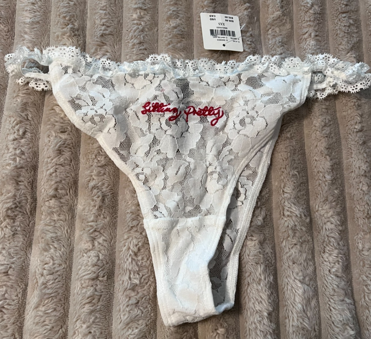 ANTHROPOLOGIE VALENTINE LACE RUFFLE KNICKERS PANTIES-XXSMALL-NEW!