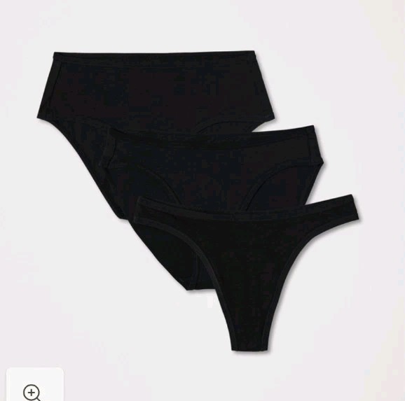 New PACT Organic Everyday Bestseller 3 Pack Women Cotton Underwear Black Large