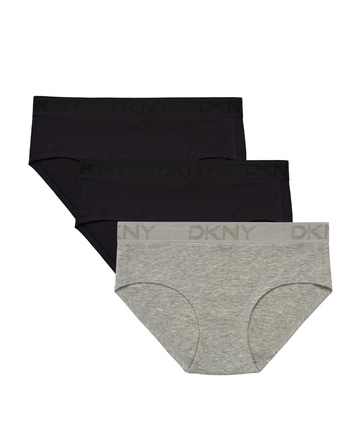 DKNY L47737 Womens Assorted Cotton Hipster Panty 3-Pack Size S