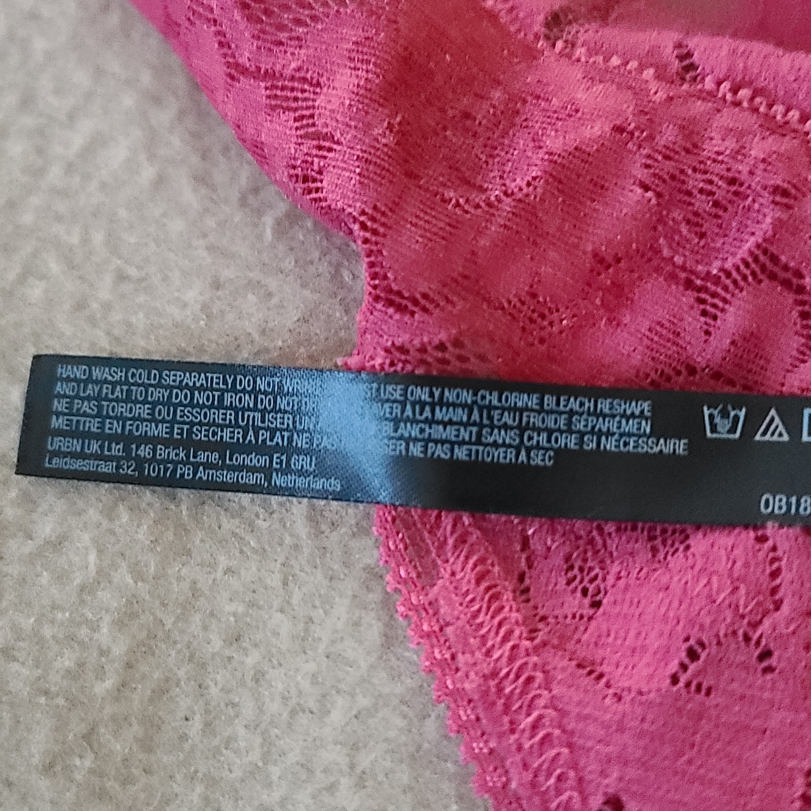 By Anthropologie Floral Lace Bikini Panty Brief Size L Rose Sexy Flirty NWT