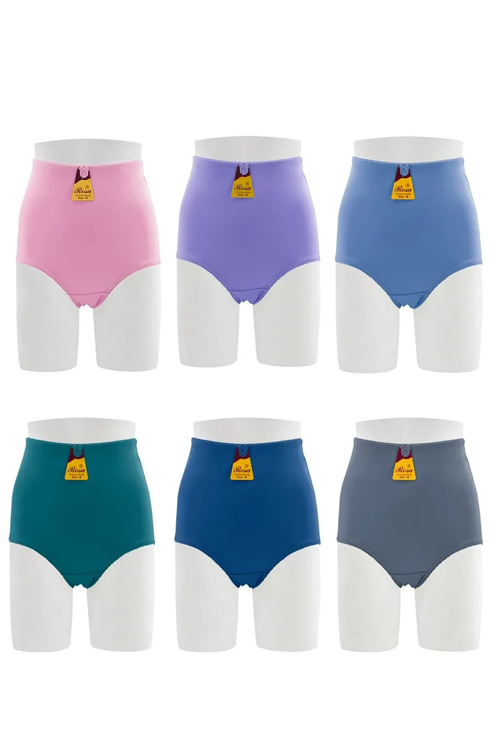 Lot 6 Panties Briefs Girdles Full Cover Solid Color M L XL 2XL 3XL 4XL 5XL 93410