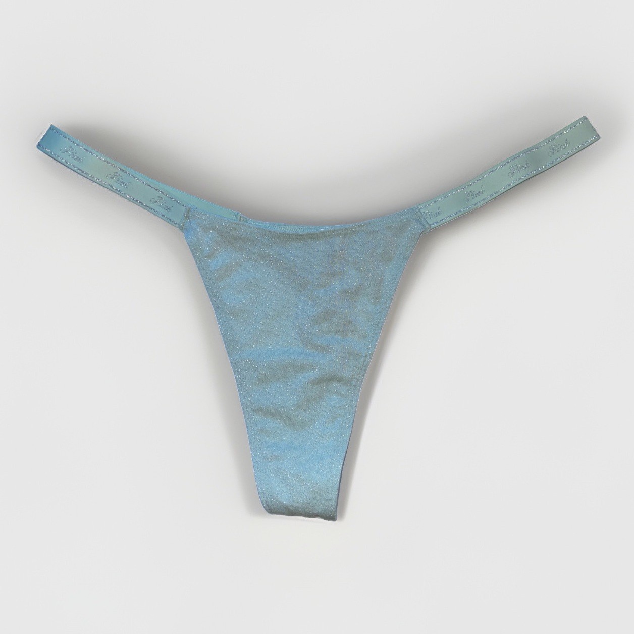 Victoria’s Secret PINK Shimmer GREEN Logo Waistband THONG Panty XLARGE (NWT)