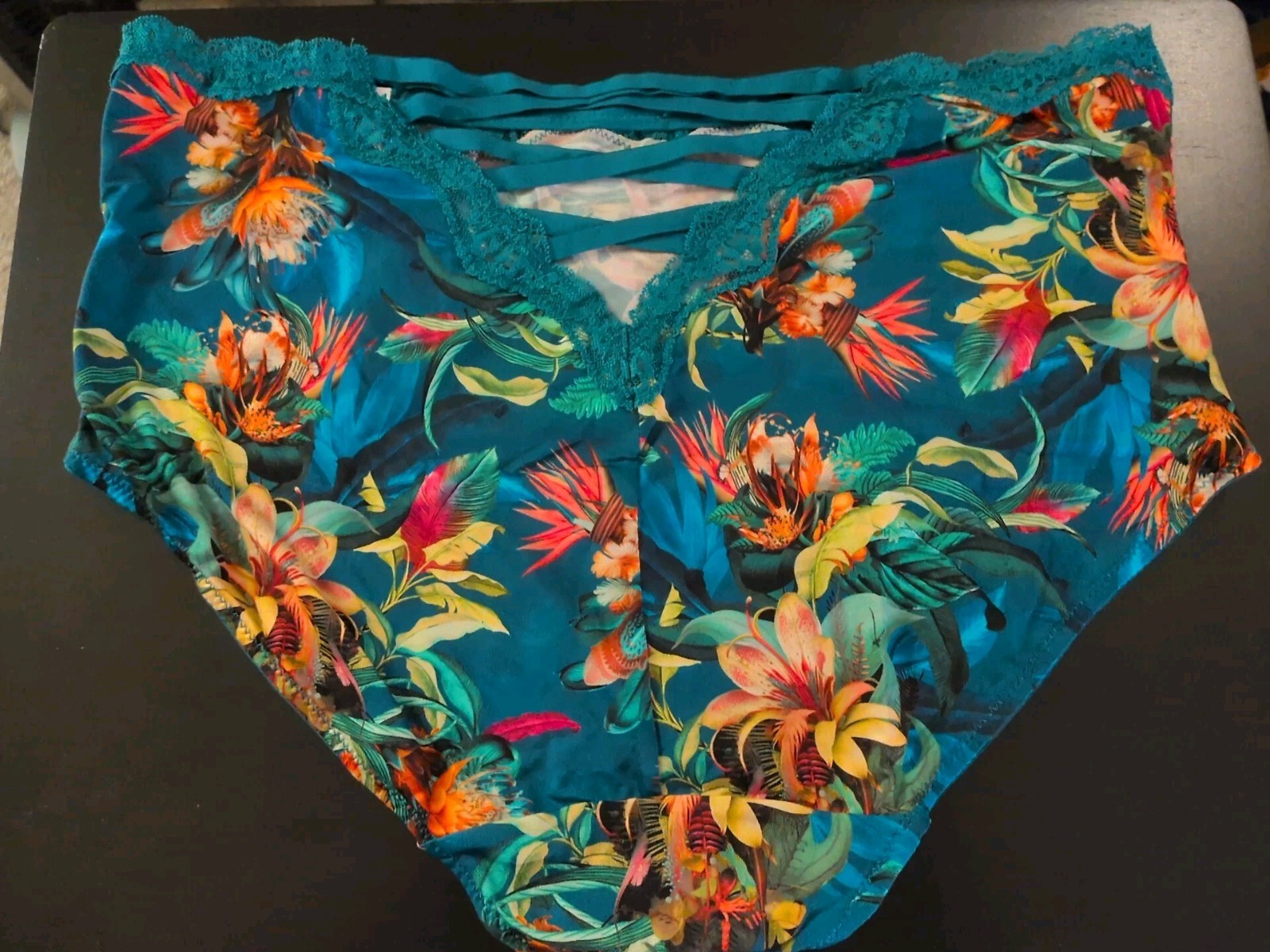 Lane Bryant Plus 18/20 Full Brief Teal Floral Panty PRETTY NEW W TAG Sexy Back
