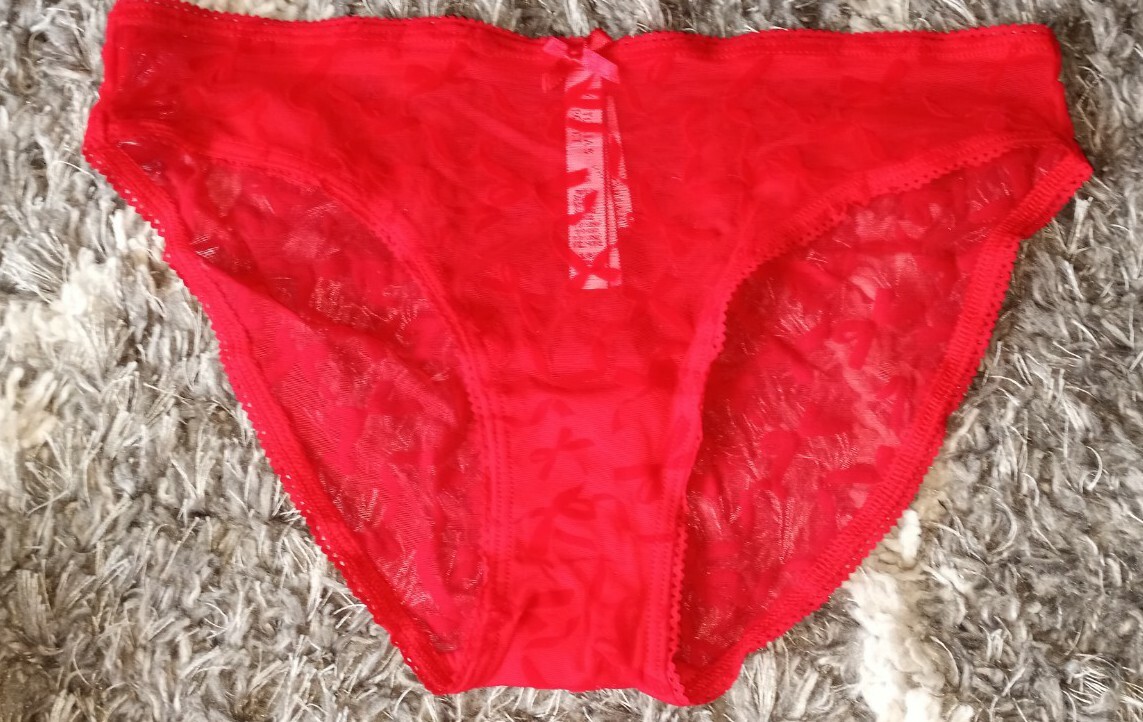 NeW Vs mesh velvet bow bikini Panty Size small red