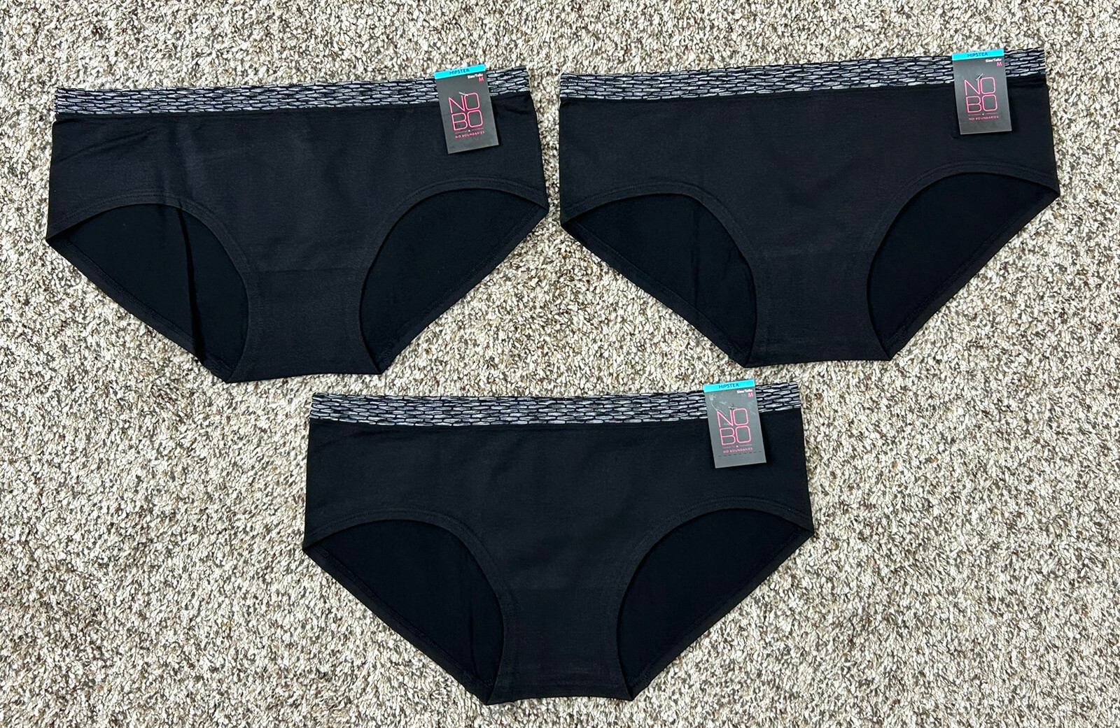 New NOBO No Boundaries Seamless Hipster Panties 3-PACK MEDIUM (E26)