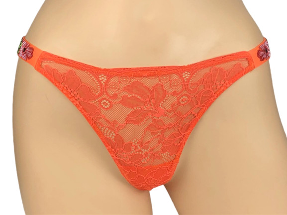 VICTORIA’S SECRET HIBISCUS SHINE STRAP LACE RHINESTONE THONG PANTY XS S M L XL