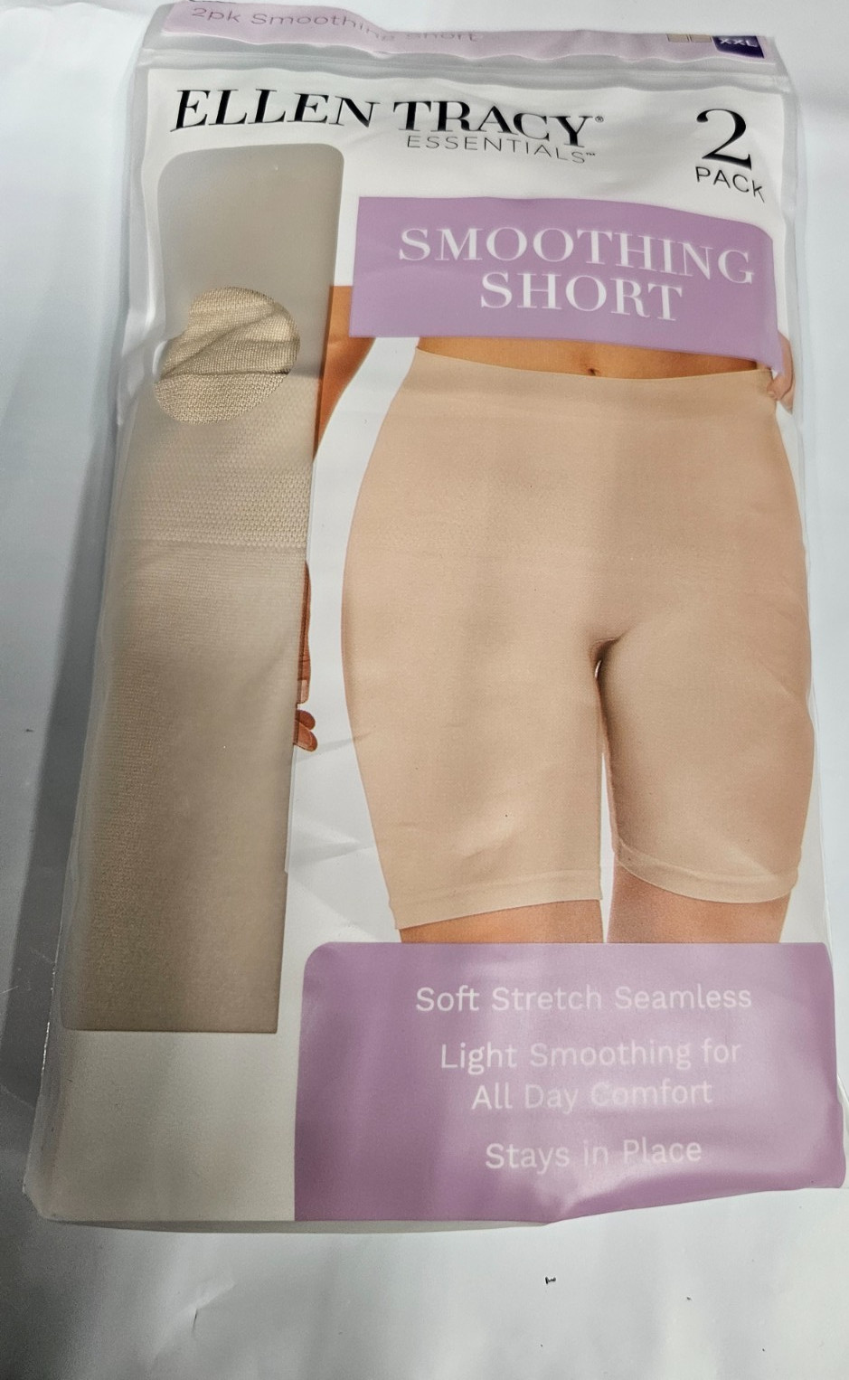 Ellen Tracy Essentials 2-Pack Smoothing Shorts Sunbeige