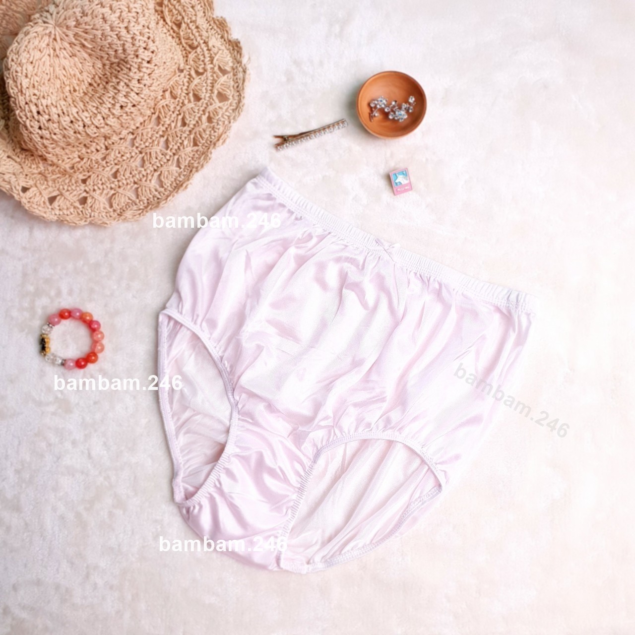 6 Pcs Silky Nylon Underwear Pink Color Lingerie High Waist Plus Size L Panties B