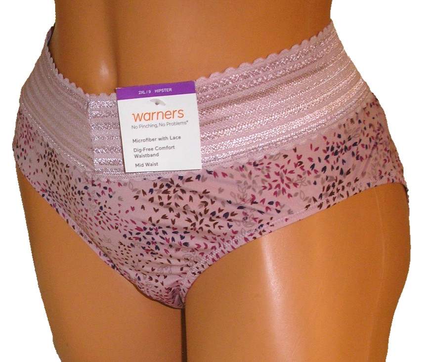 Panties Lingerie Warner’s No Pinch No Problem Purple Leaf Hipster Sz 9 2XL