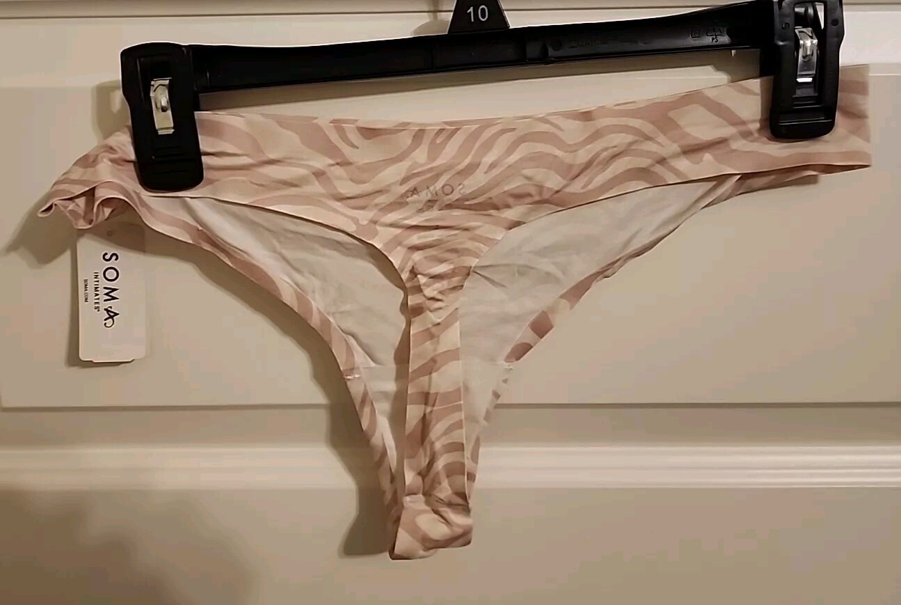 Enbliss Thong Graceful Zebra Size L NWT