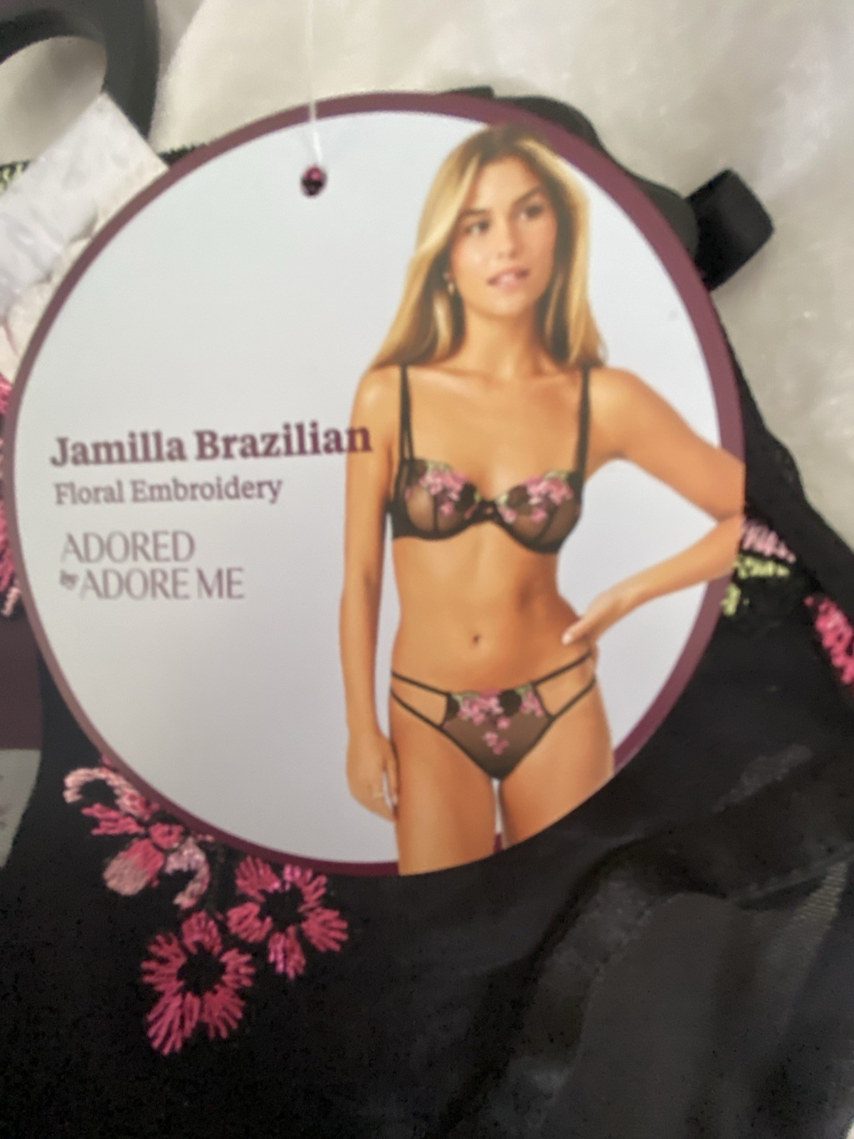 Women’s 2 Pack Brazilian Panties 2x With Floral Design Over A Solid Black Base